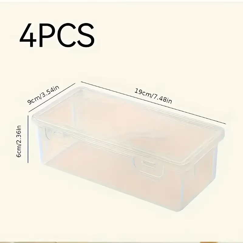 Stationery Office Supply Store - 4 Large Transparent PP Storage Boxes