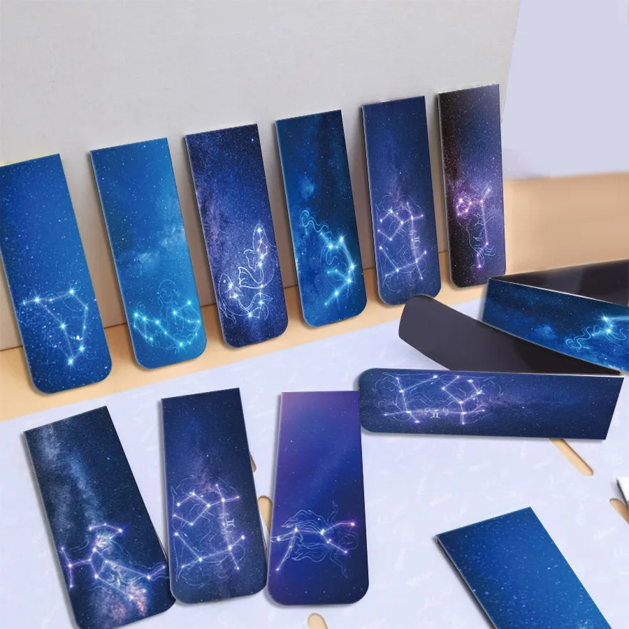 Bookmark Magnetic Clip - 12 Pieces of Magnetic Bookmarks, Space