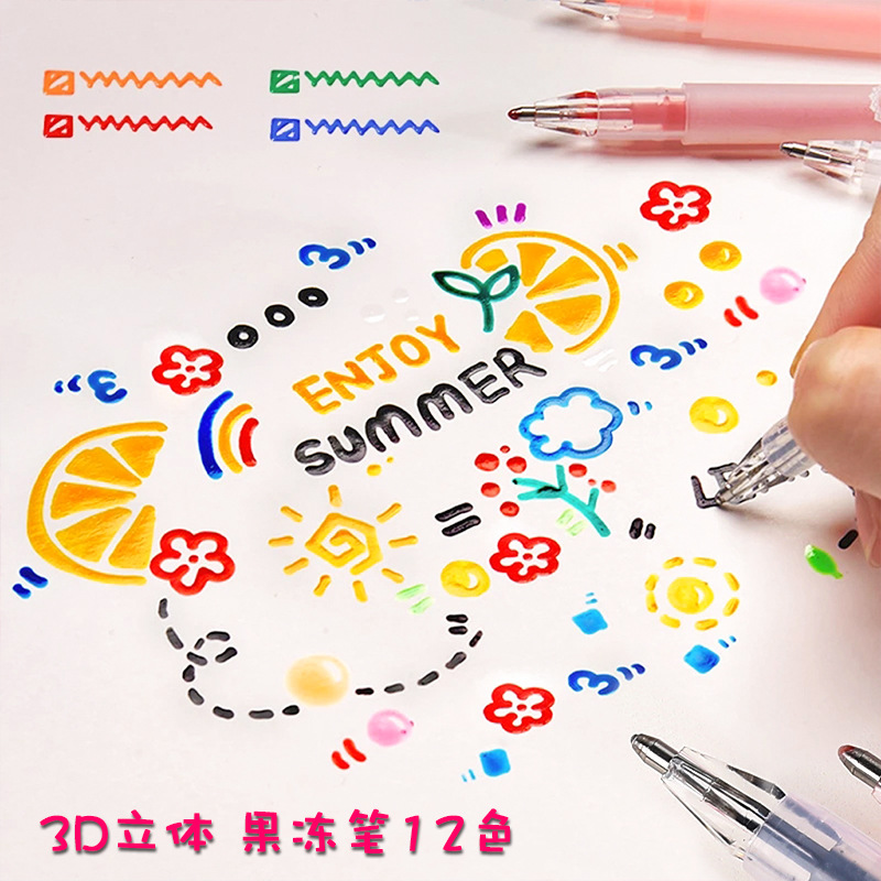 3D Three-dimensional Jelly Pen - Gel Ink Pen Set recension och pris