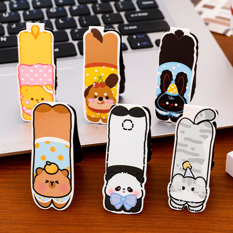 6pcs Kawaii Cute Animal Magnet - Bookmark Magnetic Clip recension och pris