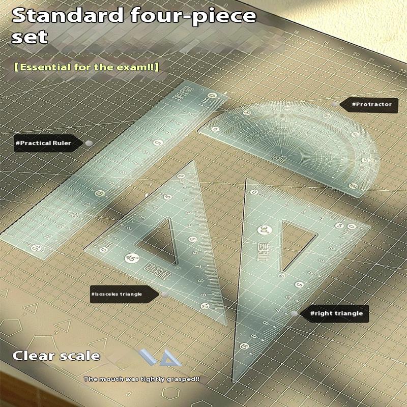 4PCS/Set 15CM Jelly Ruler Set  - Ruler Set Transparent recension och pris