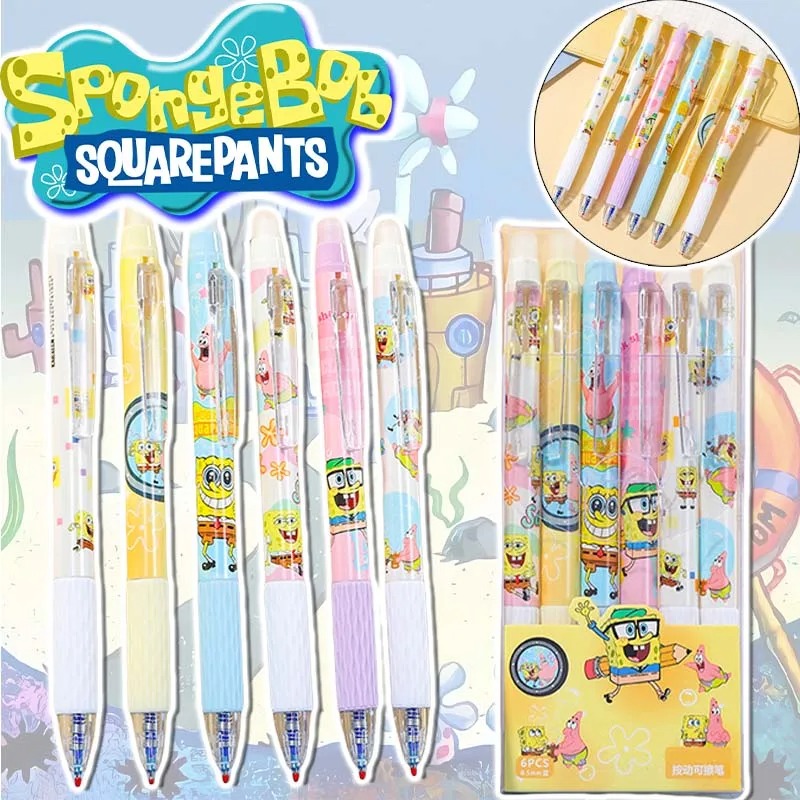 6Pcs/Set SpongeBob Kawaii Eras - Gel Ink Pen Set recension och pris
