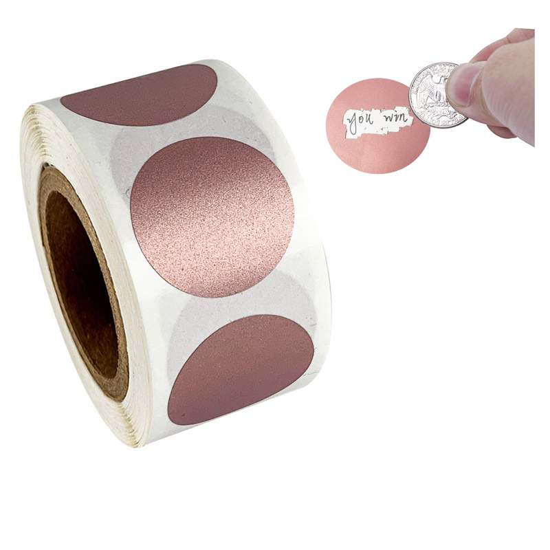 50-300pcs Round Rose Gold Scra - Label Printer Tape recension och pris