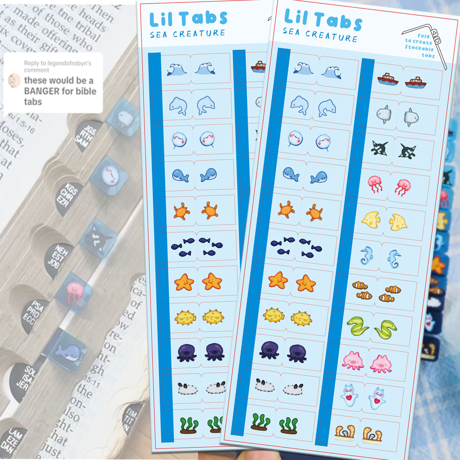 Sea Creature Lil Tab Stickers  - Index Tab Divider recension och pris