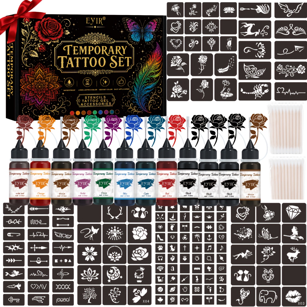 12 Colors Temporary Tattoo Gel - Gel Ink Pen Set recension och pris