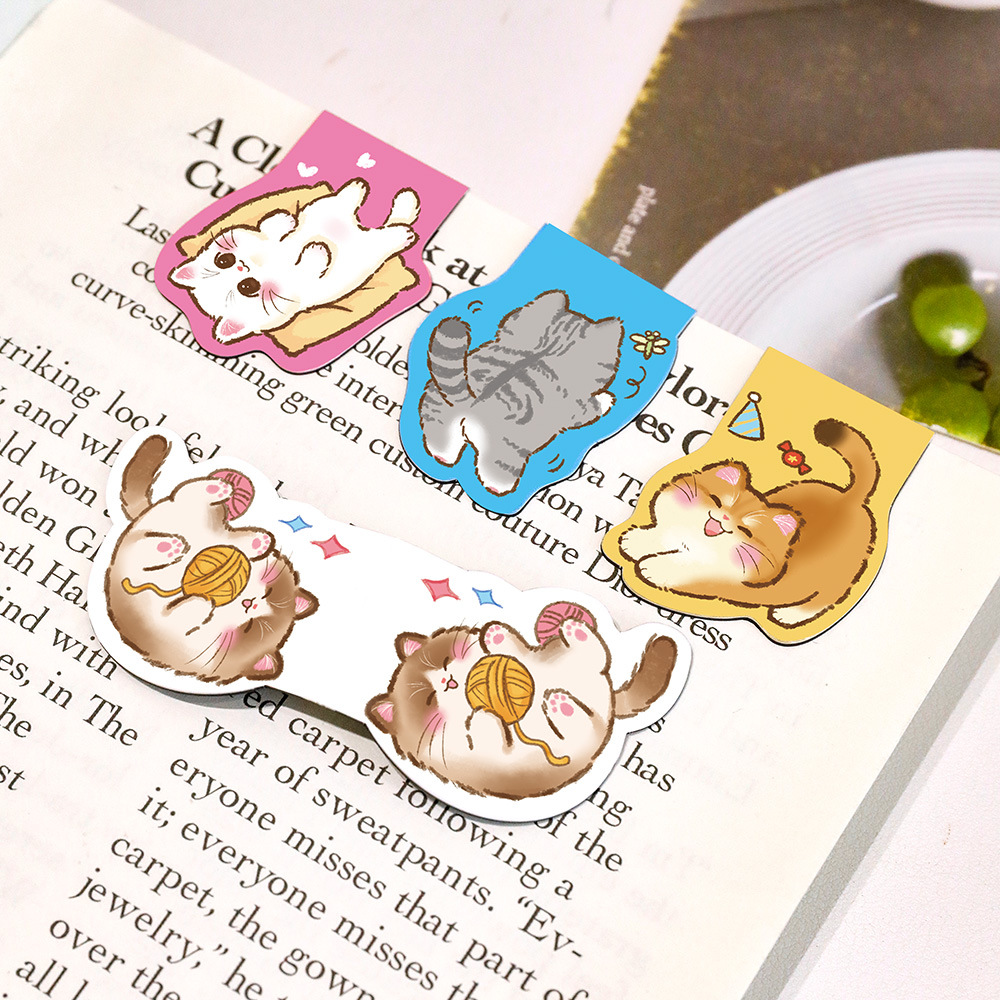 2Pcs/Set Cute Cat Magnetic Boo - Bookmark Magnetic Clip recension och pris