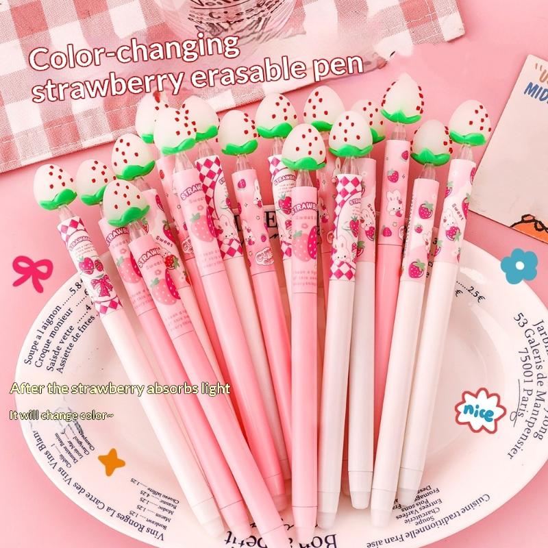 Strawberry Design Erasable Gel - Gel Ink Pen Set recension och pris