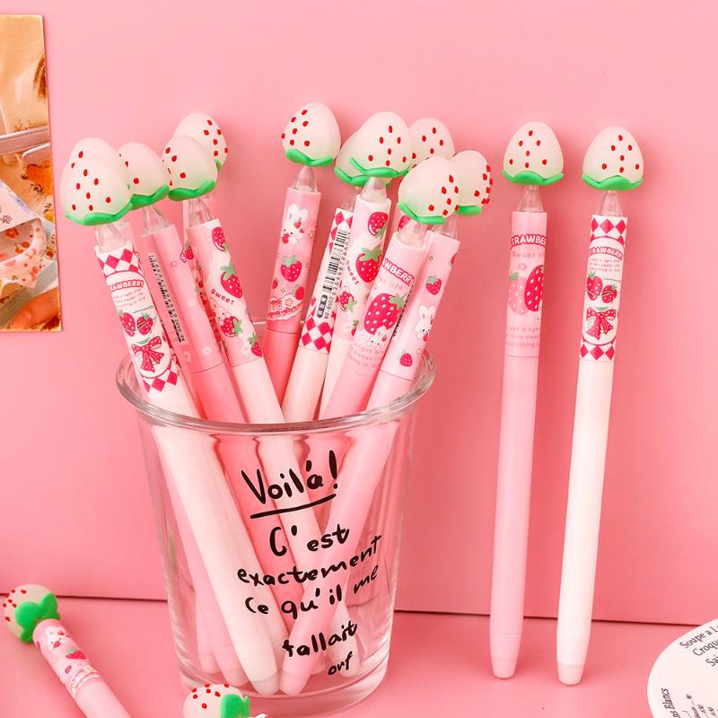 Strawberry Design Erasable Gel - Gel Ink Pen Set recension och pris