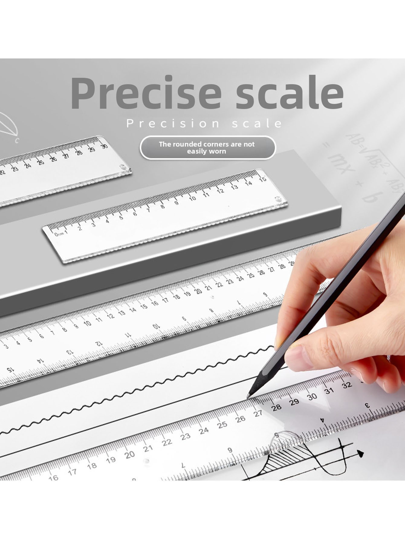 Transparent Plastic Ruler Geom - Ruler Set Transparent recension och pris
