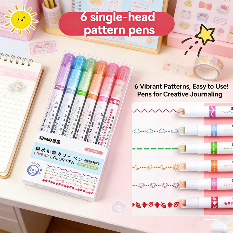 6-24Pcs/Set Flower Line Shape  - Highlighter Set Pastel recension och pris