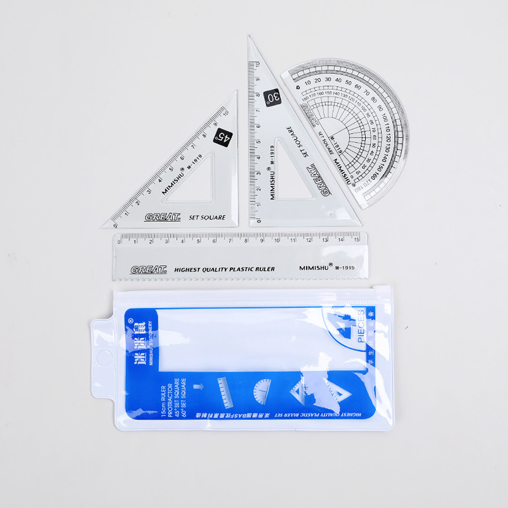 Transparent Plastic Ruler Set  - Ruler Set Transparent recension och pris