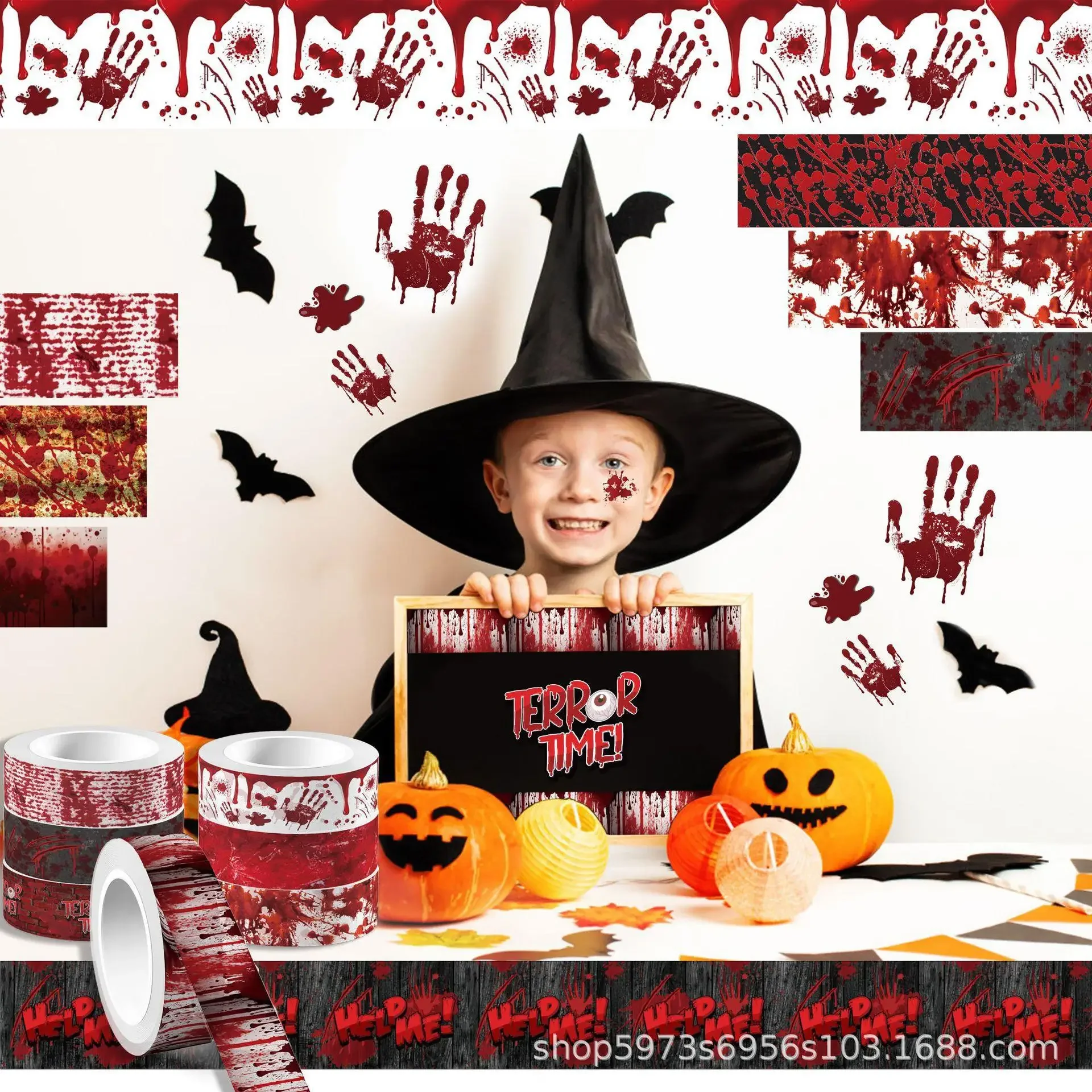 Halloween Bloody Hand Bleeding - Washi Tape Set recension och pris
