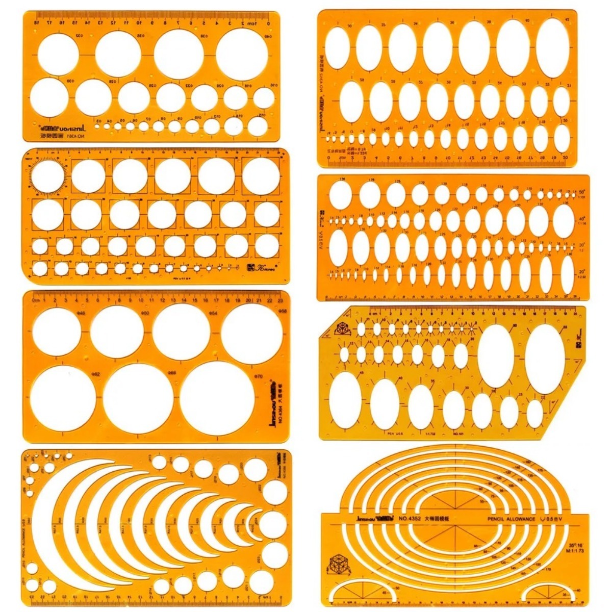 Geometric Drawing Template Set - Ruler Set Transparent recension och pris