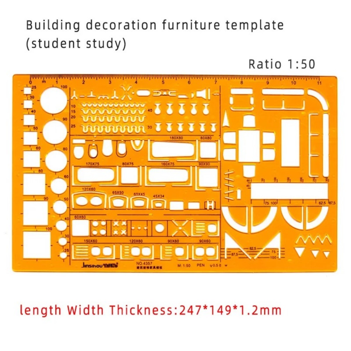 Geometric Drawing Template Set - Ruler Set Transparent recension och pris
