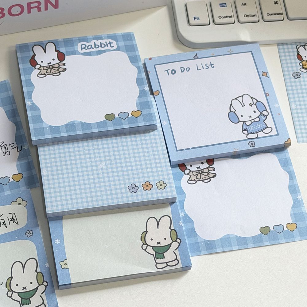 Kawaii Blue Grid Miffy Rabbit  - Stationery Office Items List recension och pris
