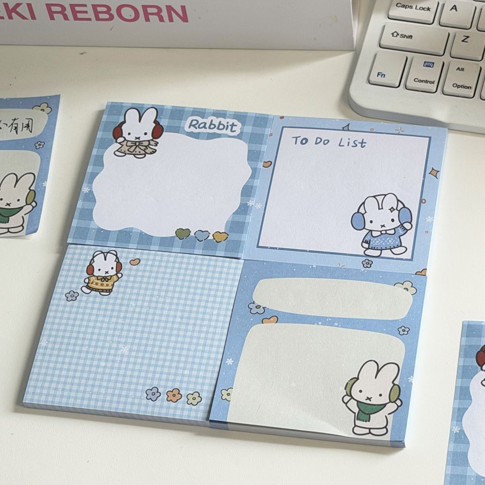 Kawaii Blue Grid Miffy Rabbit  - Stationery Office Items List recension och pris