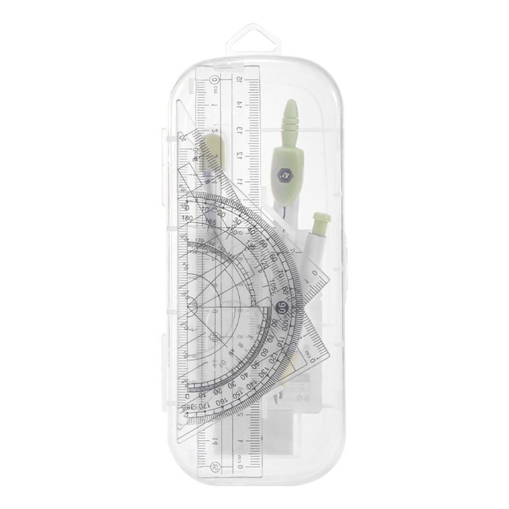 8PCS/Set Plastic Ruler Compass - Ruler Set Transparent recension och pris