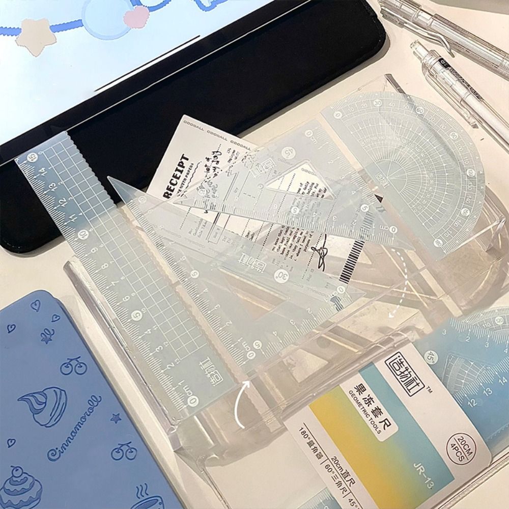 4PCS/Set Multifunctional 15/20 - Ruler Set Transparent recension och pris