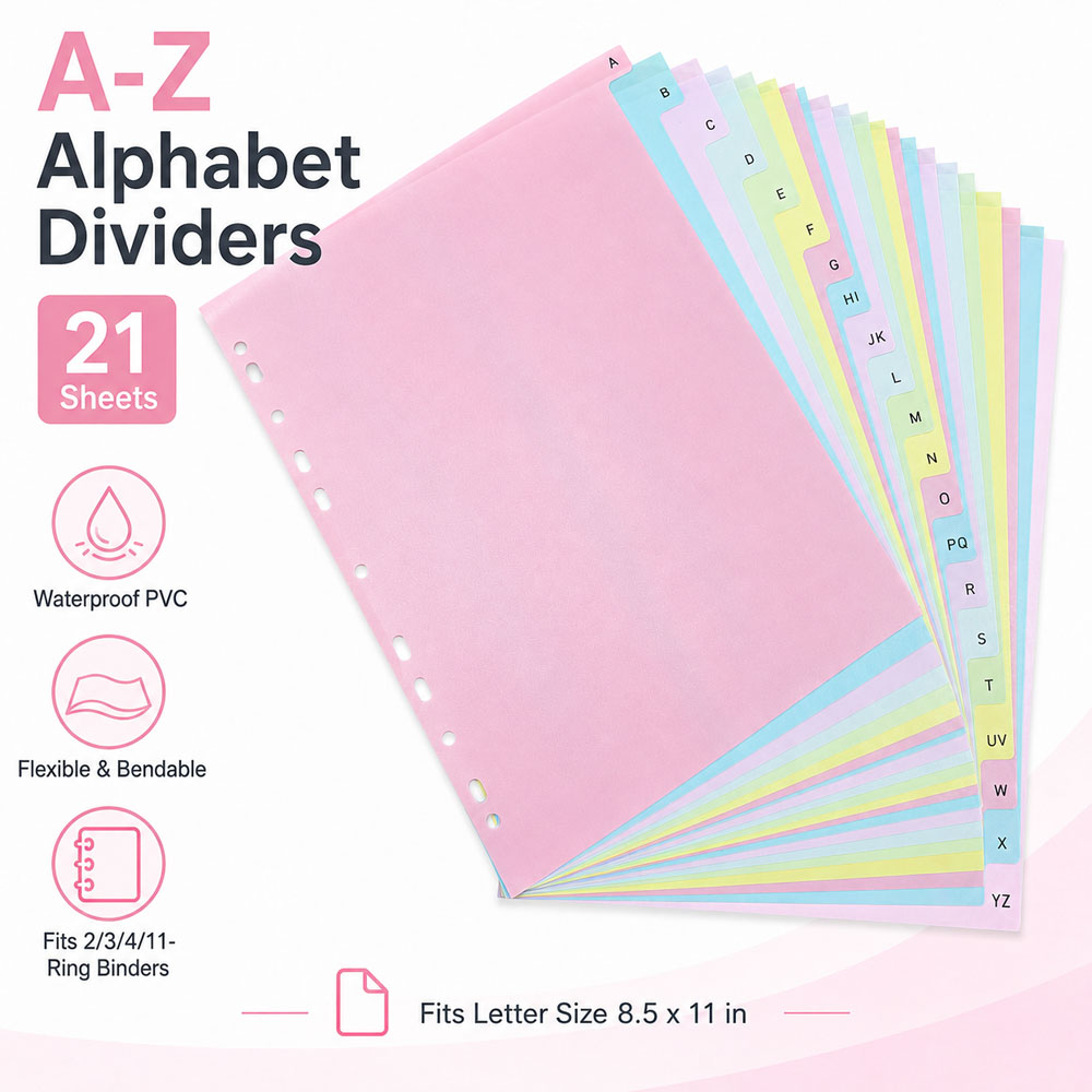 21-Sheet A-Z Alphabet Binder D - Index Tab Divider recension och pris