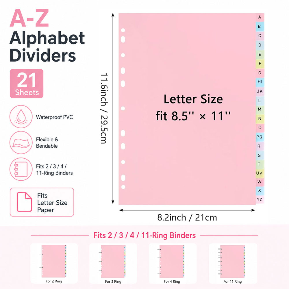 21-Sheet A-Z Alphabet Binder D - Index Tab Divider recension och pris
