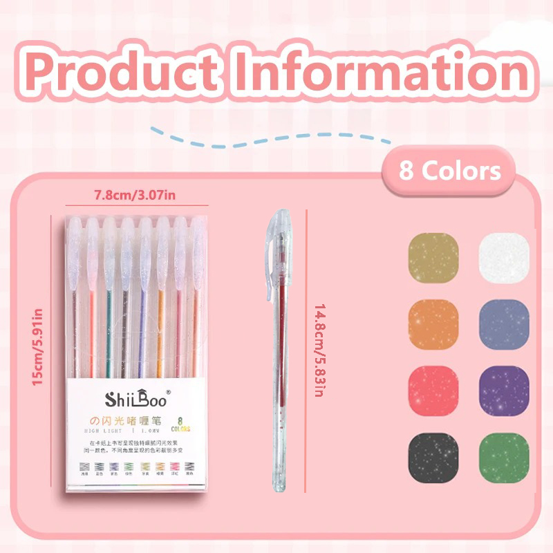 8-60 Colors Glitter Gel Pen Se - Gel Ink Pen Set recension och pris