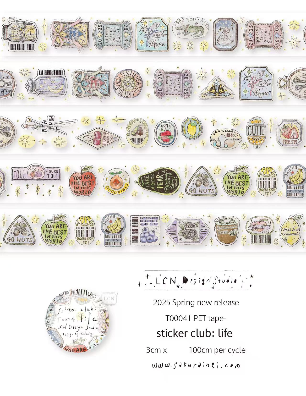 1 Loop LCN Vintage Sticker Clu - Washi Tape Set recension och pris