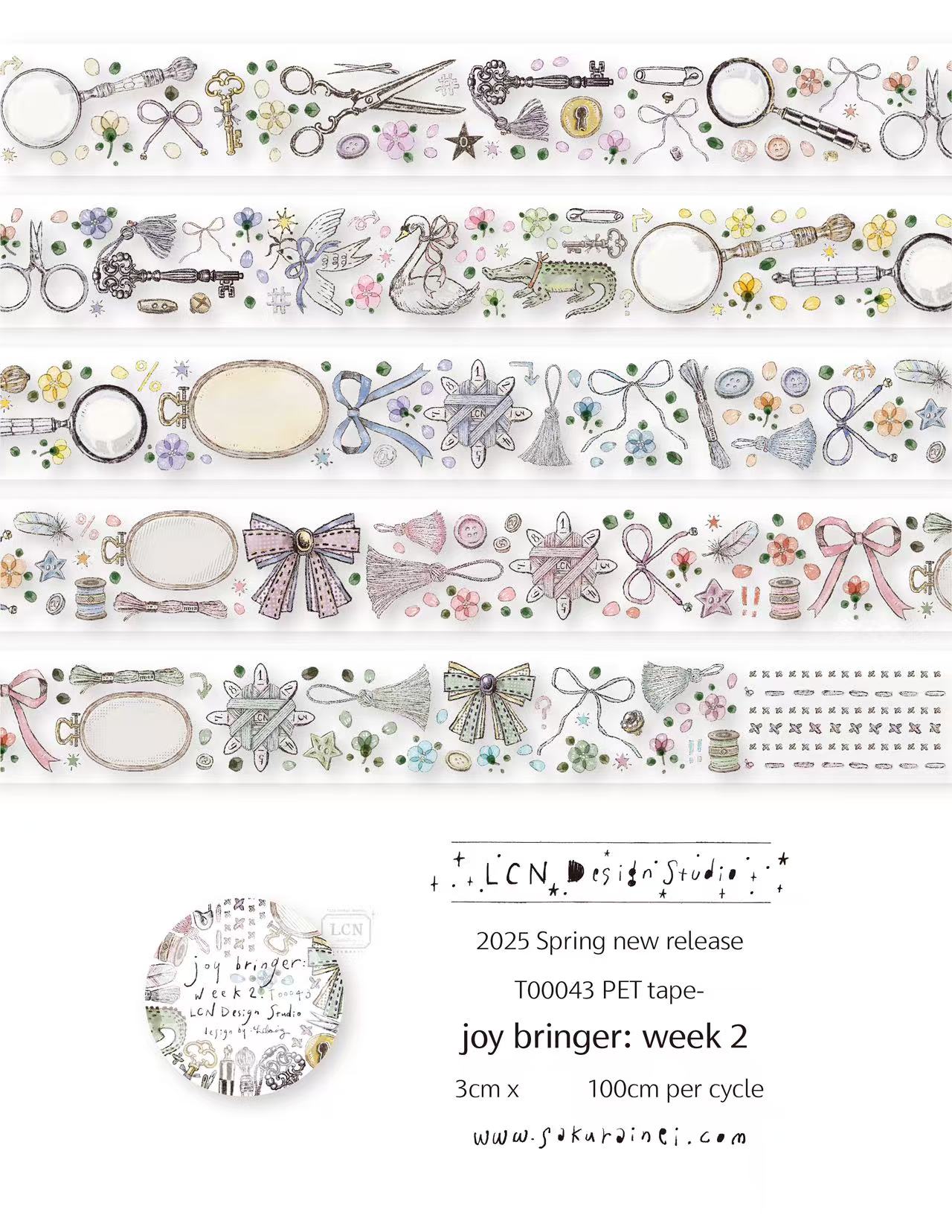 1 Loop LCN Vintage Sticker Clu - Washi Tape Set recension och pris