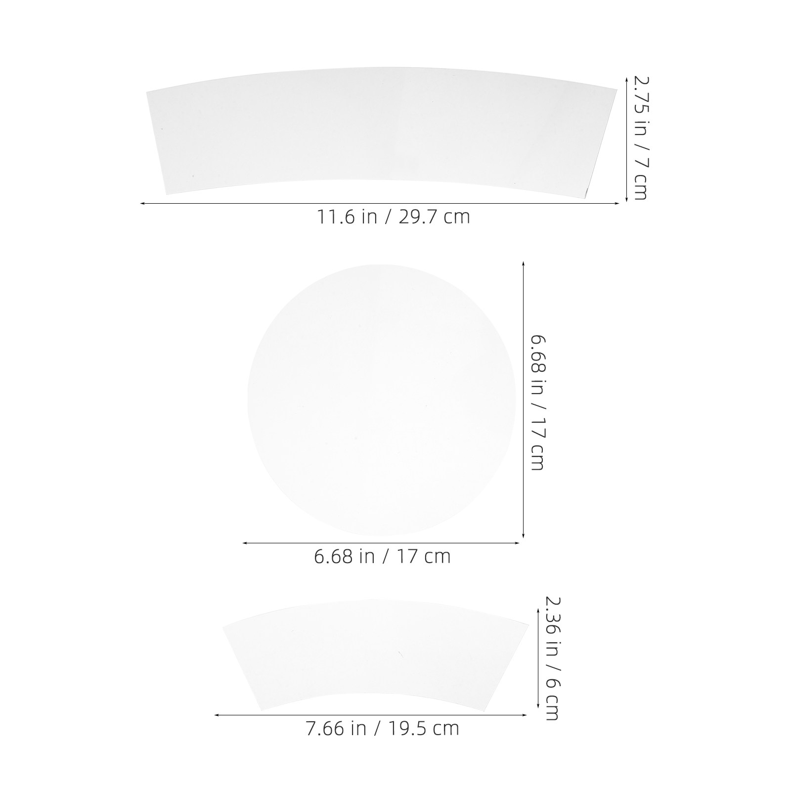 3Pcs Transparent Acrylic Bucke - Ruler Set Transparent recension och pris