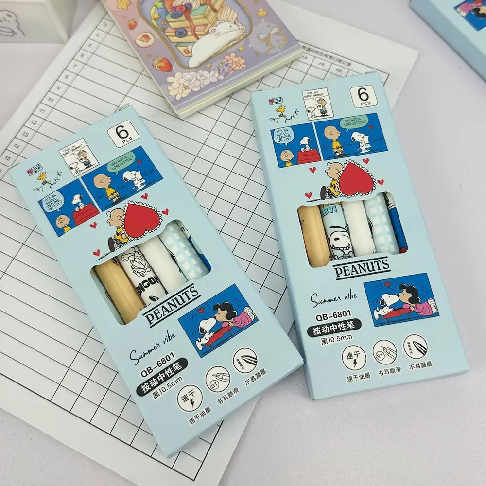 6 Pcs Snoopy Gel Pen Set 0.5mm - Gel Ink Pen Set recension och pris
