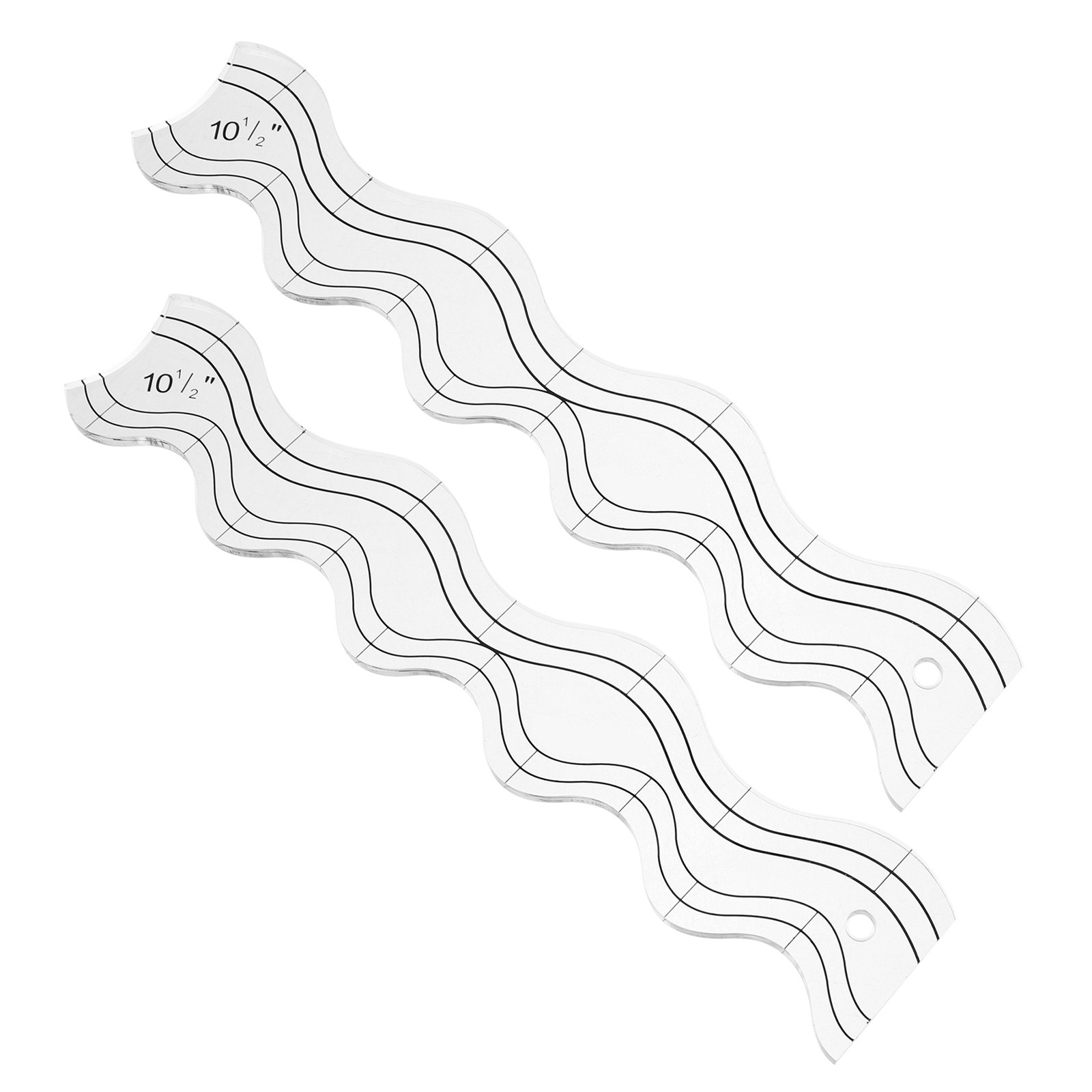 2Pcs Transparent Acrylic Wavy  - Ruler Set Transparent recension och pris