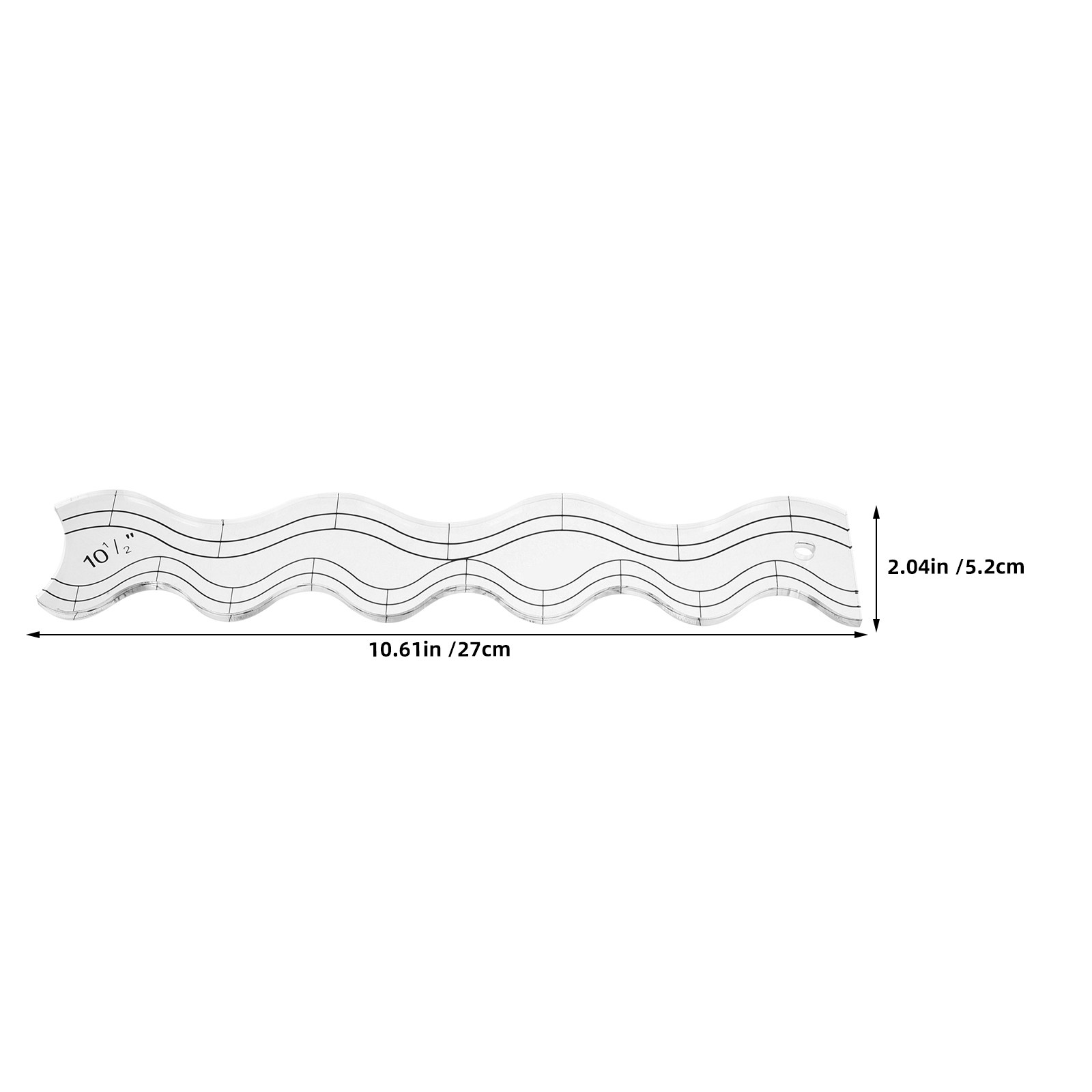 2Pcs Transparent Acrylic Wavy  - Ruler Set Transparent recension och pris