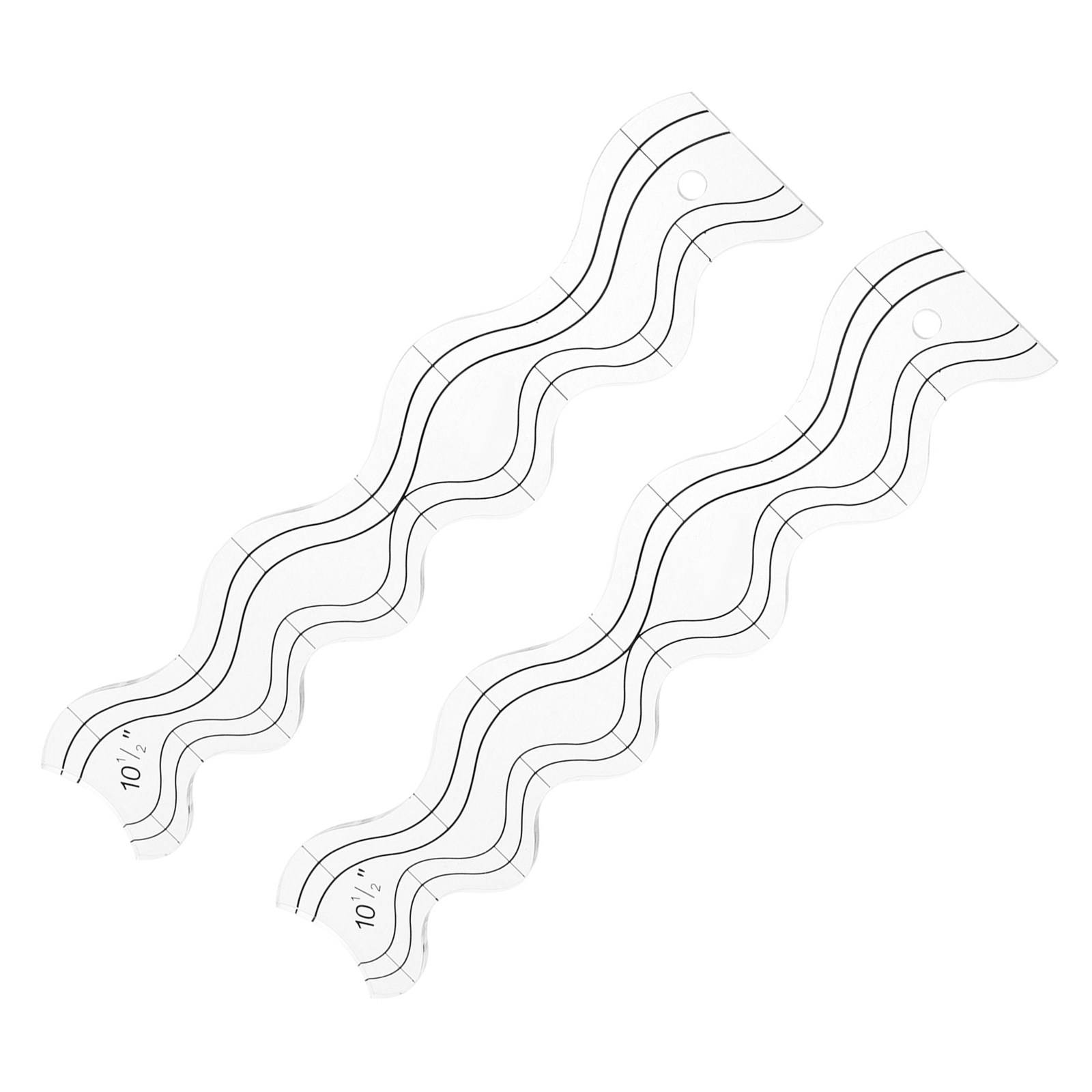 2Pcs Transparent Acrylic Wavy  - Ruler Set Transparent recension och pris