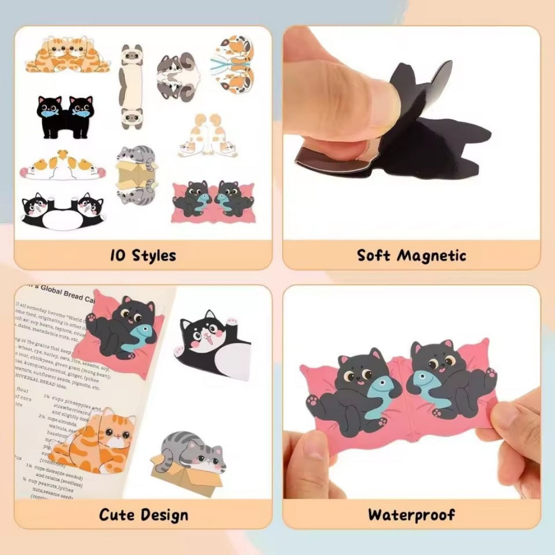 1set Creative Cat Pattern Magn - Bookmark Magnetic Clip recension och pris