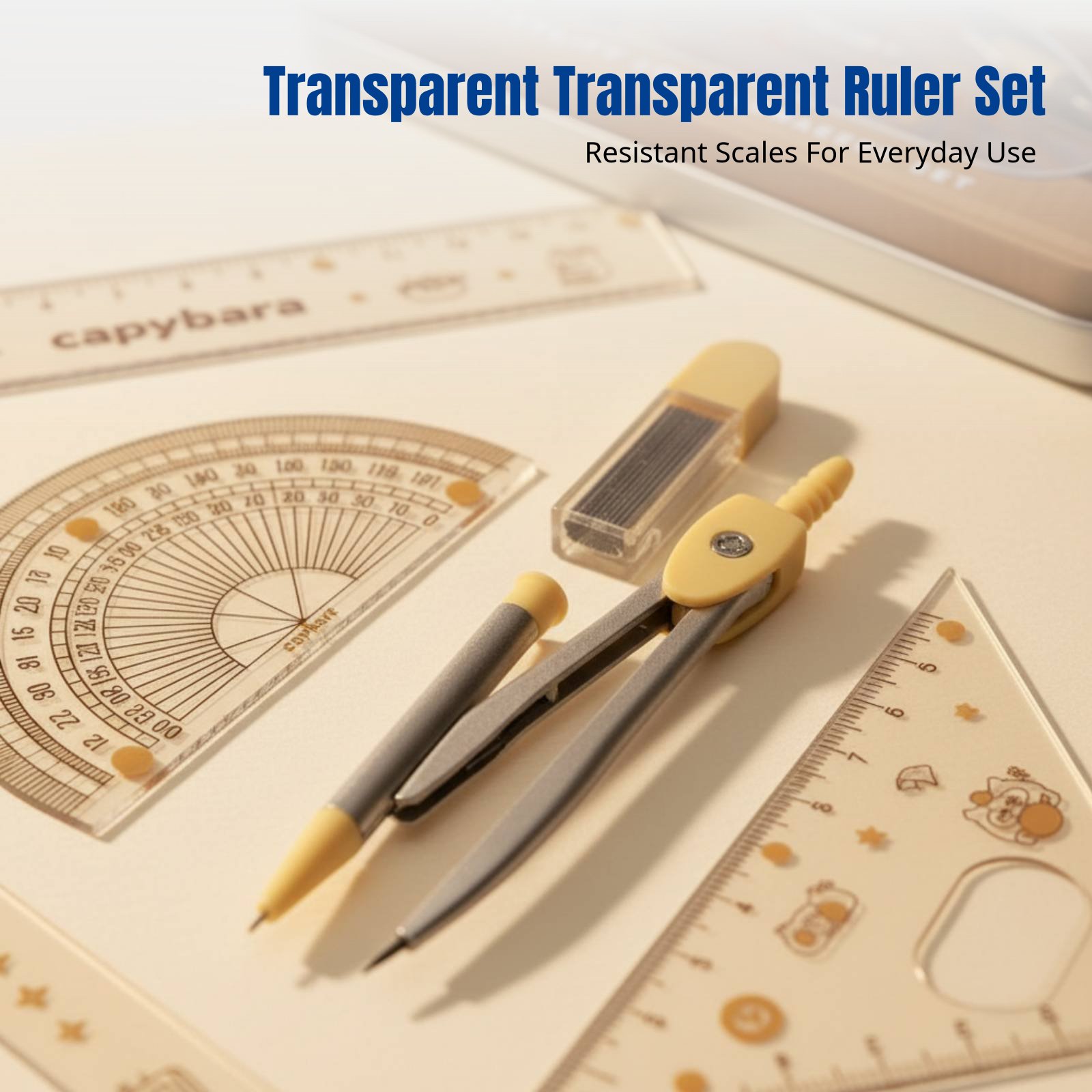 Ruler Set for Students, Cartoo - Ruler Set Transparent recension och pris