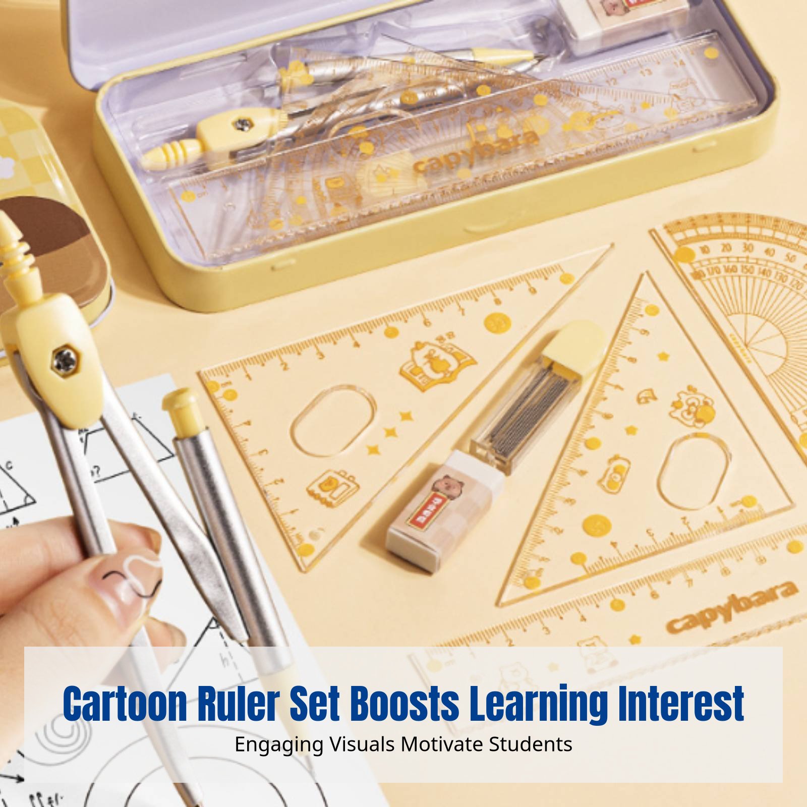 Ruler Set for Students, Cartoo - Ruler Set Transparent recension och pris